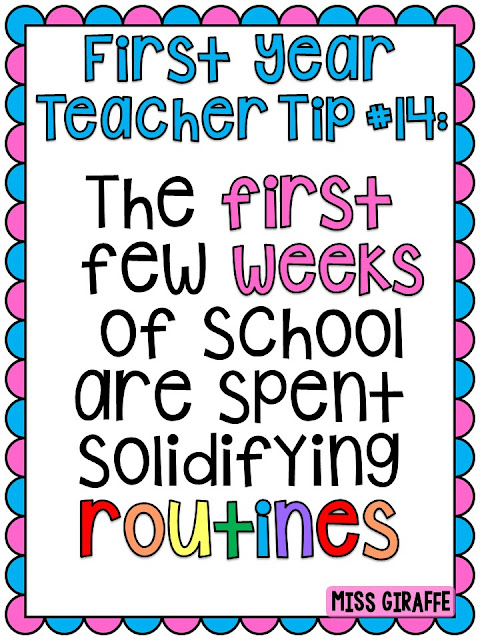 First year teacher tips for the first week of school - classroom routines and procedures are so important! Make sure you check out the list of them!