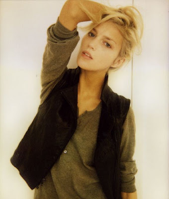 Polaroids of Anja Rubik Poland with short hair nice