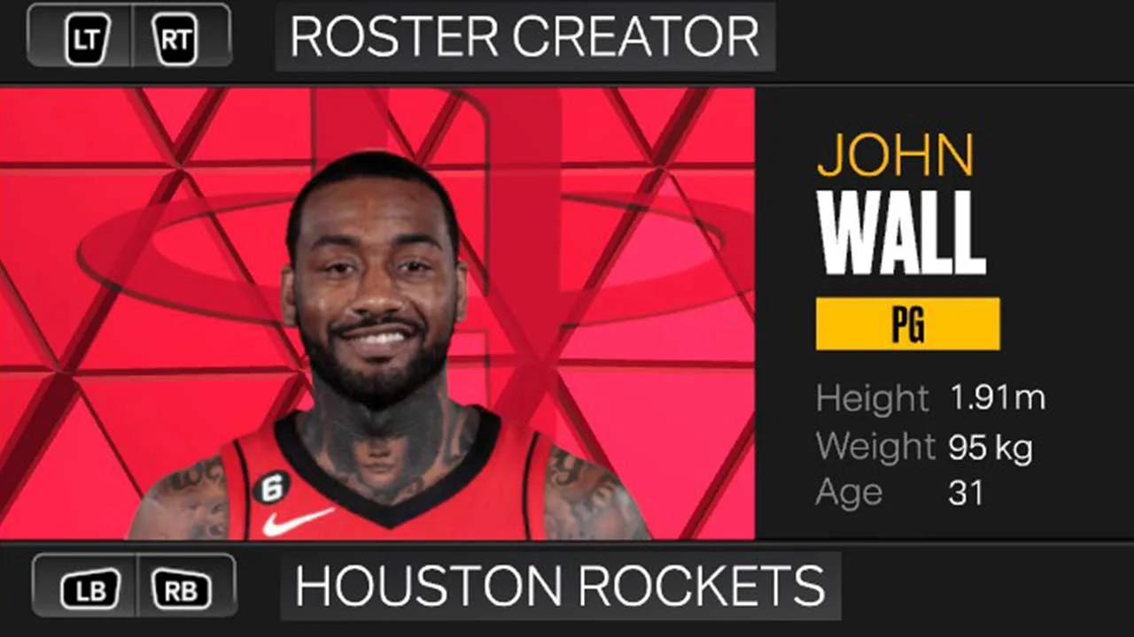 NBA 2K23 John Wall Houston Rockets Portrait