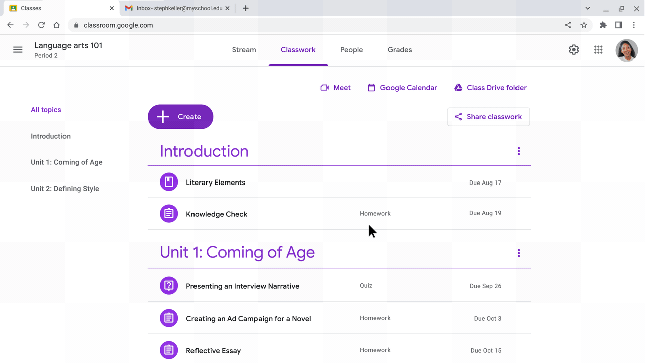 Shareable class templates and classwork in Google Classroom are now generally available