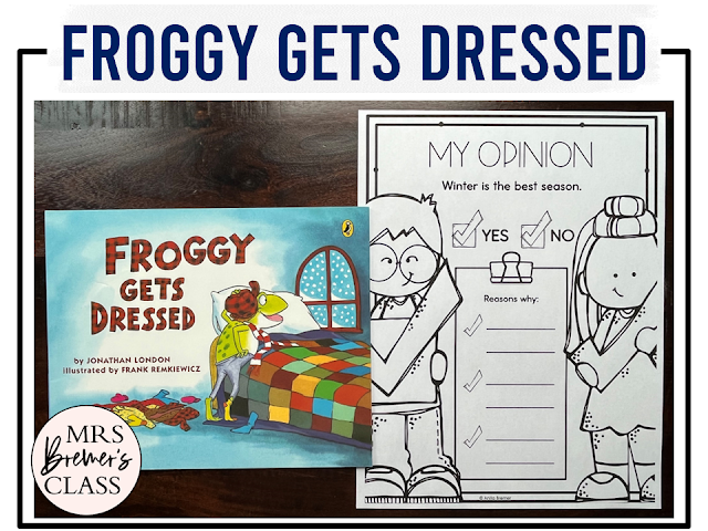 Froggy Gets Dressed book activities unit with literacy printables, reading companion activities, lesson ideas, and a craft for Kindergarten and First Grade