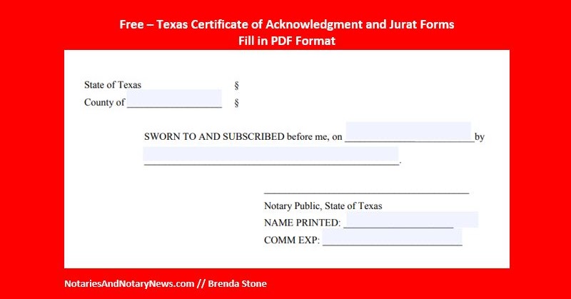Printable Notary Forms Texas | TUTORE.ORG - Master of ...