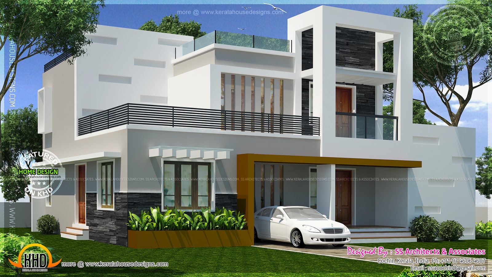 Contemporary double storied small villa Home Kerala Plans