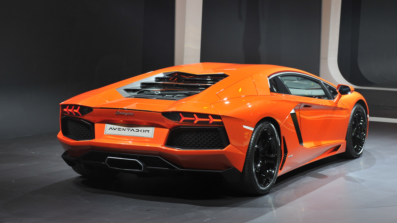 lamborghini aventador orange color two doors open lamborghini ...