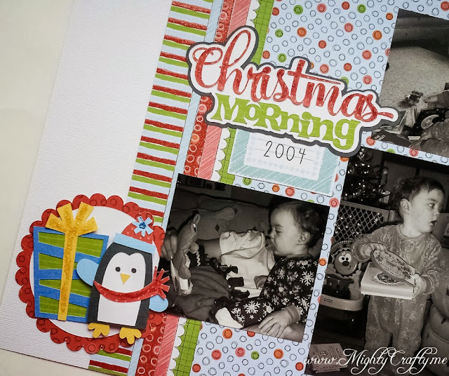 Christmas Morning layout with Miss Kate Cuttables -- www.MightyCrafty.me