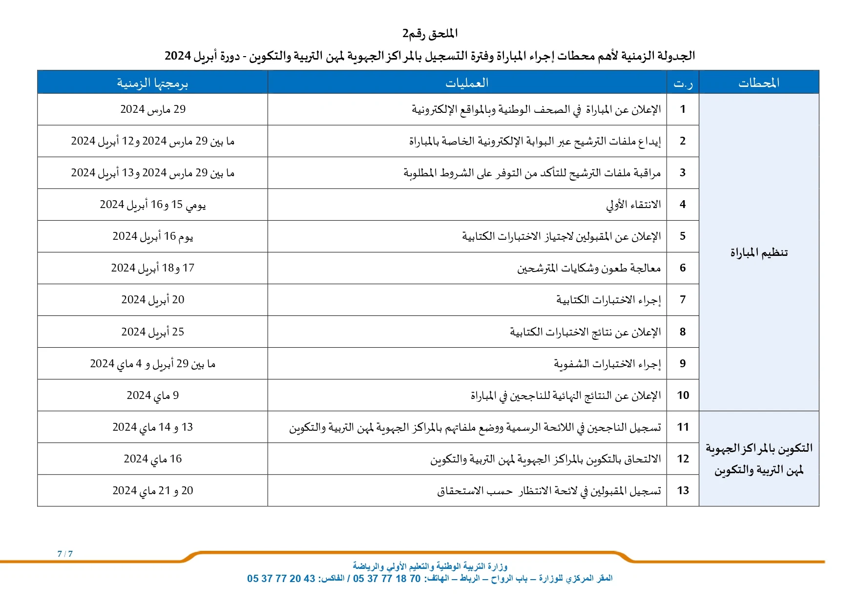 مباراة التعليم  التعليم الثانوي الاعدادي تخصص  رياضيات وفرنسية دورة ابريل2024Concours d'enseignement : Enseignement secondaire préparatoire, spécialisation Mathématiques et Français, session d'avril 2024