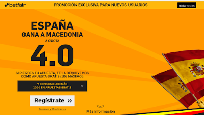 betfair España gana Macedonia cuota 4 Euro2016 8 septiembre