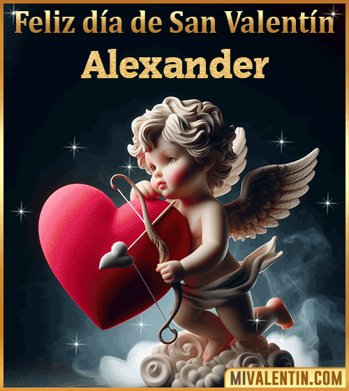 Gif de cupido feliz día de San Valentin Alexander