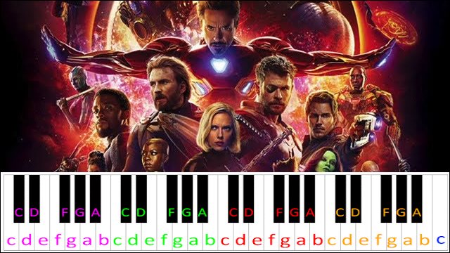 Infinity War by Alan Silvestri Piano / Keyboard Easy Letter Notes for Beginners