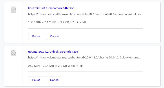 Ukuran ISO Ubuntu dan Linux Mint