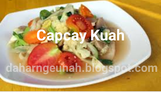 Resep cara membuat caocay kuah. Cap cai adalah dialek Hokkian yang berarti harfiah "aneka ragam sayur". Cap cai adalah nama hidangan khas Tionghoa yang populer yang khas karena dimasak dari banyak macam sayuran dengan metoda memasak ditumis.