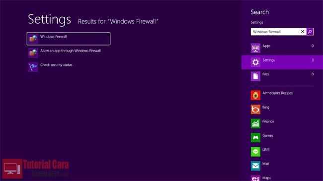 Cara Mengaktifkan dan Menonaktifkan Firewall di Windows 8 - TuturialCaraKomputer.com