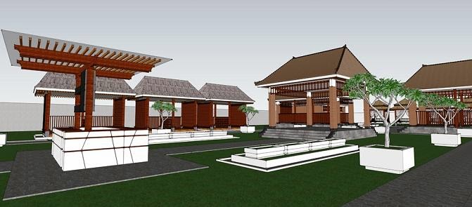 Desain kedai lesehan dengan rumah  kayu atap daun JASA 