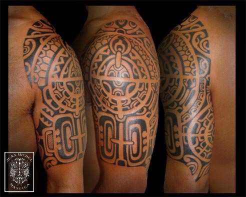 polynesian halfsleeve tattoo