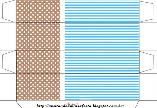 Brown and Light Blue Free Printable Box.