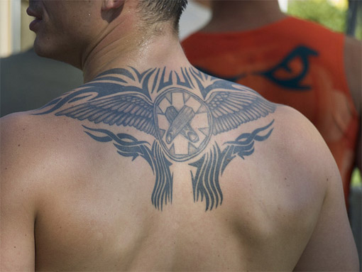 The Back Tattoo Picture is courtesy of David Schexnaydre The Tribal Wings 