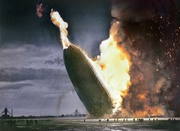 28 Realistically Colorized Historical Photos Make the Past Seem Incredibly Alive - Hindenburg Disaster, 1937
