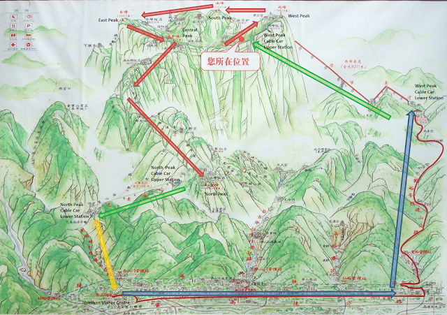 huashan hiking map