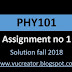 PHY101 Assignment  solution fall 2018
