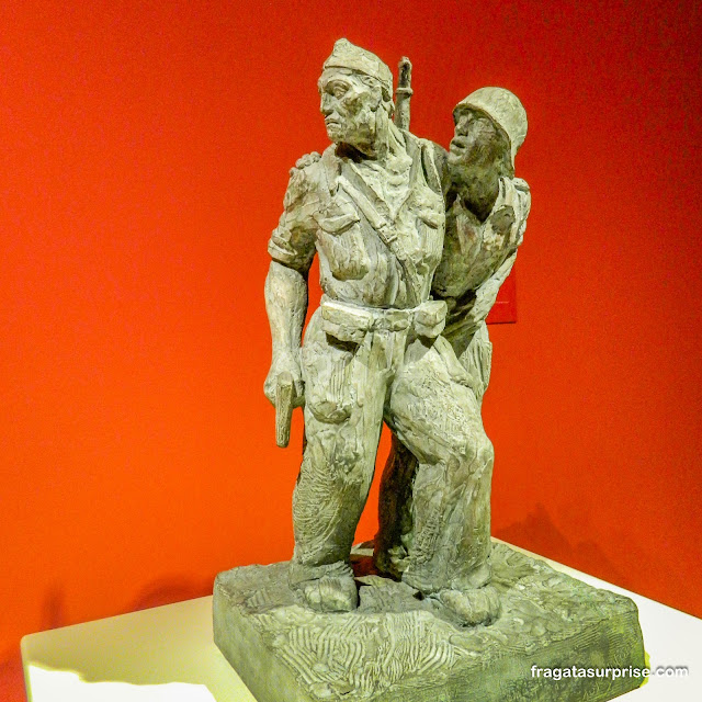 Acervo sobre a Guerra Civil Espanhola no Museu Nacional de História da Cataluna, em Barcelona