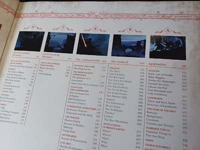 photo of half the Table of Contents from The One Ring-- thumbnails and chapter headings in columns across the page.