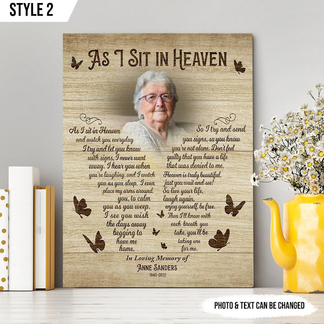 As I Sit In Heaven Poem Custom Canvas