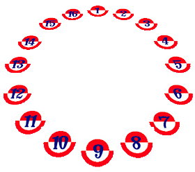 Circle with 16 players