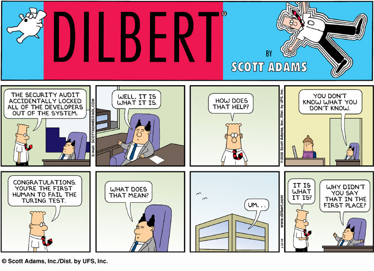 Dilbert: a human fails the Turing Test