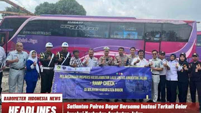 Satlantas Polres Bogor Bersama Instasi Terkait Gelar Inpeksi Terhadap Angkutan Jalan