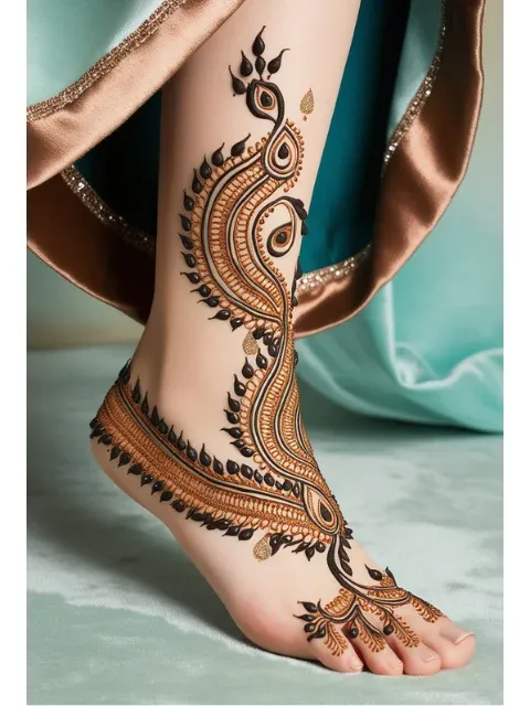 Peacock Feet Mehndi Design