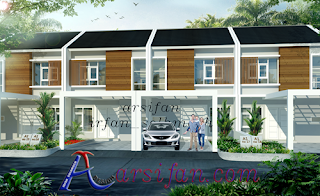 DESAIN FASAD RUMAH  Cluster  tipe 75 Arsifan