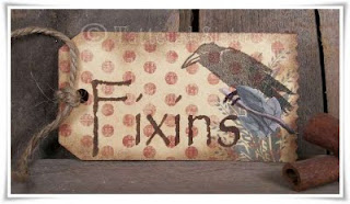 Primitive Crow Fixins Hangtag