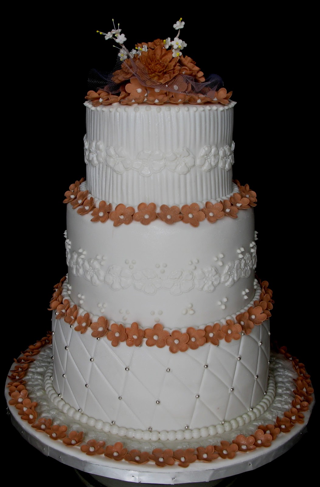 Sugarcraft by Soni Three  Layer  Wedding  Cake  Blossoms 
