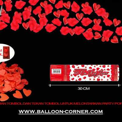 Party Popper / Confetti Red Lover Ukuran 30, 40, 50, 60, 80, 100 Cm SON (Grosir)