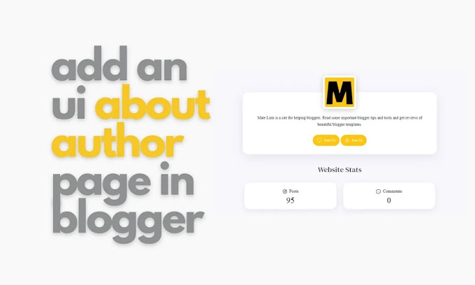 How To Add A Modern UI About Author Page In Blogger?