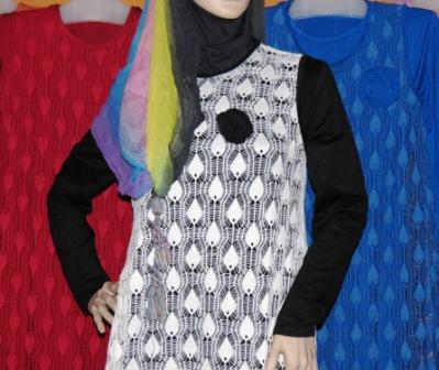 Gamis Brokat GKM4527 - Grosir Baju Muslim Murah Tanah Abang