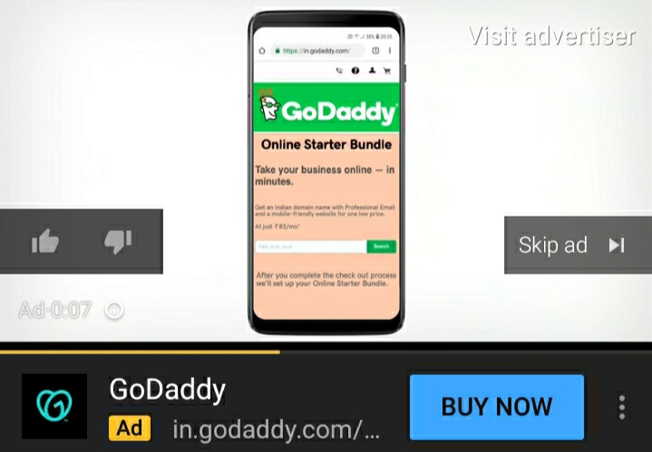 Godaddy vs herohosty, Herohosty, GoDaddy ads, ads GoDaddy in youtube