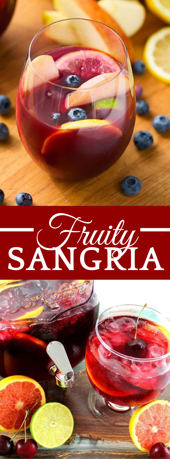 FRUITY SANGRIA RECIPE #drinks #punch