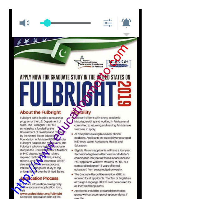 FulBright Scholarship in USA For Pakistan, Description of Scholarship, Application Deadline, Eligibility Criteria, Method of Applying, Master And PhD Program, 