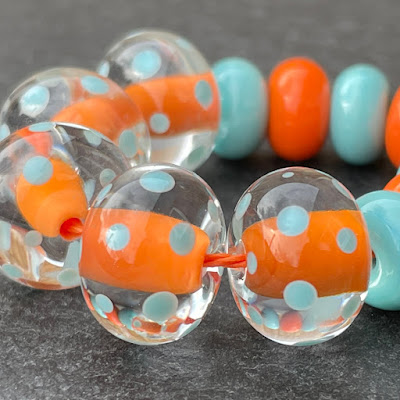 Handmade lampwork glass beads by Laura Sparling