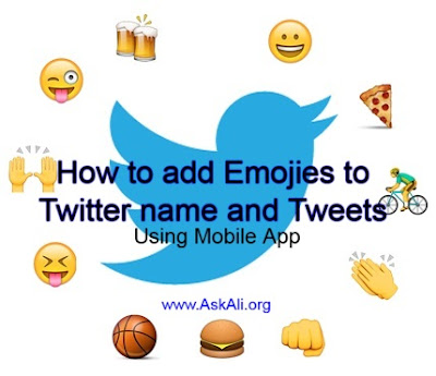 How to add Emojies to Twitter name and Tweets using the Mobile App