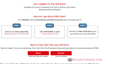 Tunetalk Prepaid 1GB Free Internet