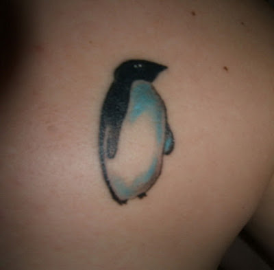 Although most tattoos are very important, penguin tattoos are a rare exception. Instead of being a bit deep and meaningful to the user, tattoos are a fun little penguin body art whimsical.  Most penguin tattoos done in cartoon style. These birds are often irresistible, even cute. These features are regularly he is their appearance or with the addition of props. For example, the penguin can be unusually large eyes, which carry a sweet expression, can be very plump bodies, and look as if they were waving around. What props, this can be something as simple as a winter cloche hat Daisy is filled to the brim, or a scarf wrapped around the neck with ease.  Tattoos cartoon penguin style does not always have to be cute. Many tattoos penguins on the basis of this creature in action, a penguin on a surfboard in water with ice in a round of fisticuffs with a polar bear, or - playing with color - an elegant top hat penguin dancing the waltz with its equivalent for women with curves.  Penguin tattoos may leave the comic book hero style and has a smoother appearance. One idea is to present an outline of the bird, perhaps filling in small elongated shapes to show its beak, flipper and part of the back. You can also create a more modern style and use of clean lines and which define the circular body, and several hues of bright blue, black and gray to give it a more dimensional. If you do not want to take everything a little kitsch, you can create a penguin robot, which could have a wide range of colors for a metallic appearance, and thus take its fins, jet explode around his cock, or even shoots lasers from his eyes.