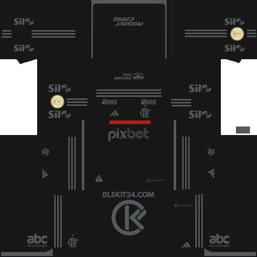 Adidas Flamengo DLS Kits 2024-2025 Released - DLS 2019 Kits All Kits Released (Terceiro)