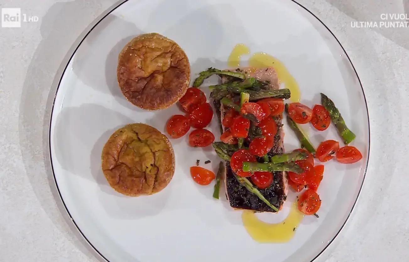 Salmone al cartoccio con sformato di asparagi di Ivano Ricchebono