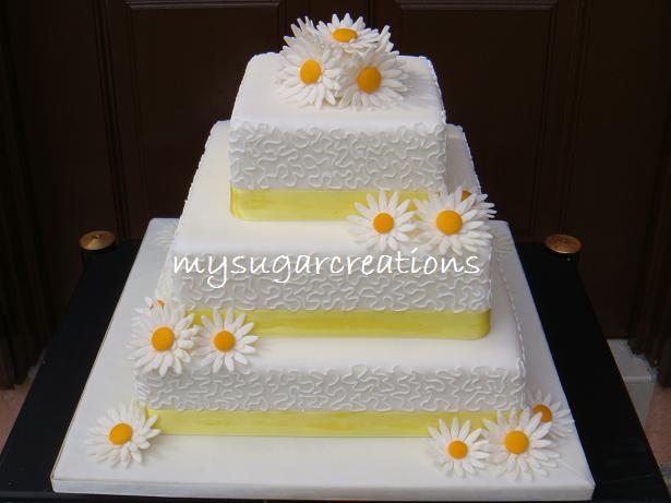 Gerbera Daisy Wedding Cake for Yasmin