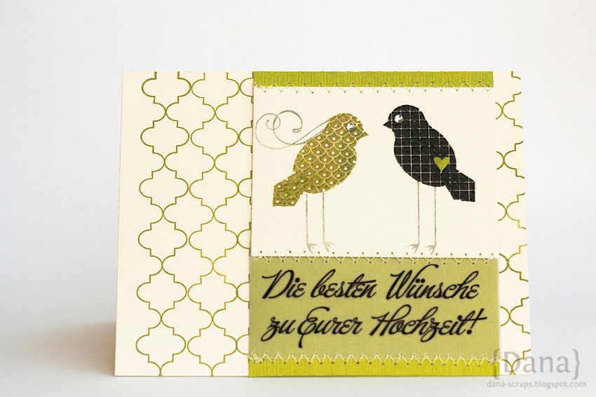 Anyhow the card below is one that I made for a scrappy friend's wedding and