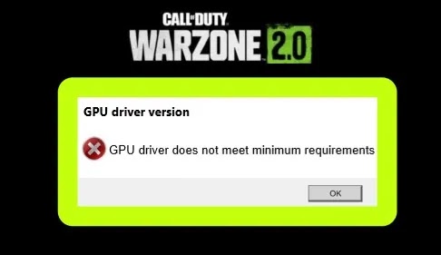 Fix Error GPU Driver Version Does Not Meet Minimum Requirements on COD