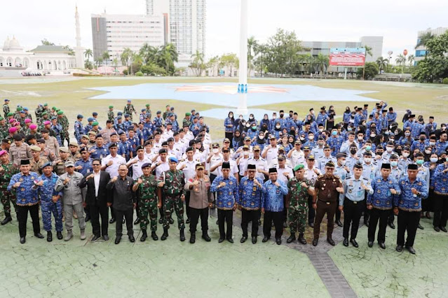 Forkopimda, ASN bersama TNI Polri Mengikuti Upacara17 Hari Bulan Tahun 2022  