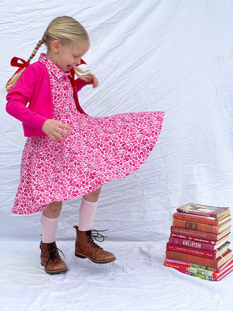 Fall girls outfit with Art Gallery Fabric